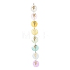 Flat Round Natural Capiz Shell Hanging Suncatchers HJEW-JM04659-2