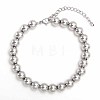 Non-Tarnish Simple Fashion Round Stainless Steel Beaded Bracelets for Women UG2742-3-1