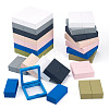3 Bags 3 Styles Square Transparent PE Thin Film Suspension Jewelry Display Box CON-TA0001-38D-1