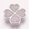 Brass Micro Pave Cubic Zirconia Beads ZIRC-E119-81-2