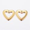 304 Stainless Steel Open Heart Charms STAS-P142-05G-1