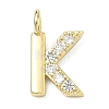 Brass Micro Pave Clear Cubic Zirconia Pendants KK-I476-01G-K-1