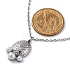 Anti-Tarnish 304 Stainless Steel & Plastic Pearl Paw Print Pendant Cable Chain Necklaces for Women STAS-Z114-16P-5