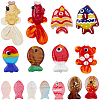 15Pcs 15 Styles Handmade Lampwork Beads LAMP-SC0001-89-1