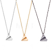 3Pcs 3 Colors Alloy Origami Plane Pendant Necklaces Set for Women NJEW-FI0001-08-1