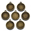 Tibetan Style Alloy Pendant Cabochon Settings X-TIBE-S322-002B-AB-NR-1