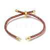 Braided Cotton Cord Slider Bracelet Making MAK-R001-01G-13-1