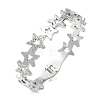 Hollow Star 304 Stainless Steel Bangles for Women BJEW-A166-01A-P-2