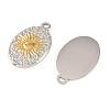 Two Tone Textured 304 Stainless Steel Pendants STAS-L314-10GP-04-2