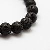 Natural Lava Rock Round Beads Stretch Bracelets BJEW-G550-07-4mm-2