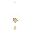 Glass Flower Hanging Suncatchers HJEW-P018-F01-1