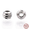Rhodium Plated 925 Sterling Silver Beads STER-T004-78P-3mm-1