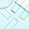 Natural Pearl Two Sides Polished Beaded Pendant 304 Stainless Steel Satellite Chain Necklaces for Women NJEW-JN06224-1