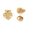 Rack Plating Brass Micro Pave Clear Cubic Zirconia Stud Earrings EJEW-K299-01G-K-4