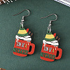 Wood Dangle Earrings FS-WG0F4E6-01-1