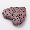 Synthetic Lava Rock Big Flat Heart Pendants G-O025-10A-2