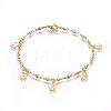 304 Stainless Steel Charm Bracelets BJEW-H579-19G-1