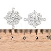 Brass Micro Pave Clear Cubic Zirconia Connector Charms CU-CBA7BFE-03F-P-3