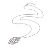 Crystal Stone Cage Pendant Necklaces NJEW-JN04757-04-1