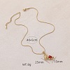 304 Stainless Steel with Red Glass Bear Pendant Necklaces for Women PA5495-5