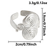 Wave Texture 304 Stainless Steel Open Cuff Rings XG7787-1-1