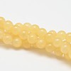 Natural Yellow Jade Bead Strands G-K121-01-12mm-1