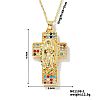 European and American Brass Pave Cubic Zirconis Virgin Mary Cross Pendant Necklaces IK3172-1-1