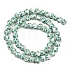 Handmade Flower Printed Porcelain Ceramic Beads Strands PORC-M005-6mm-07-4