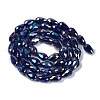 Opaque Solid Color Electroplate Glass Beads Strands EGLA-N013-P6mm-B03-2