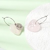 Natural Rose Quartz & 304 Stainless Steel Hoop Earrings for Women EJEW-G475-01P-07-3