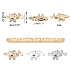   60Pcs 3 Colors Brass Links Connectors KK-PH0002-34-4