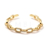 Spling Cable Chain-shaped Cubic Zirconia Cuff Bangle BJEW-D448-08G-RS-2