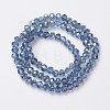 Electroplate Transparent Glass Beads Strands EGLA-A034-T4mm-S09-2