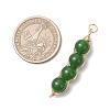 2Pcs 2 Styles Natural Dyed Taiwan Jade Copper Wire Wrapped Pendants PALLOY-JF05057-2