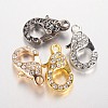Alloy Glass Rhinestone Lobster Claw Clasps ZIRC-F022-63-1