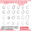 24 Pairs Zinc Alloy Stud Earring & Hoop Earring Sets EJEW-UN0005-42A-3