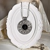 European style Alloy Crystal Rhinestone & Black Resin Flower Pendant Ball Chain Necklaces for Women PH9473-6