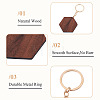 Walnut Wood Pendant Keychains KEYC-TAC0034-06C-5