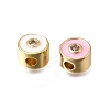 Brass Micro Pave Cubic Zirconia Beads CU-CBA108A-01G-2