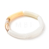 Acrylic Curved Tube Beaded Stretch Bracelet BJEW-JB07973-04-1