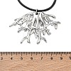Summer Beach 304 Stainless Steel Coral Shape Pendant Adjustable Black Waxed Cord Necklaces for Women SA-CBAFEB5-04P-5