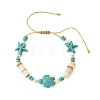 Adjustable Mixed Gemstone Beaded Braided Nylon Thread Anklets for Women Men AJEW-AN00844-4