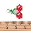 Fruit Theme Glass Seed Beaded Pendants PALLOY-MZ01357-01-3
