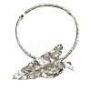 Exaggerated Zinc Alloy Crystal Rhinestone with Plastic Pearl Leaf Choker Necklaces for Women FS-WGACF56-02-5