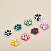 9Pcs 9 Style Dog Paw Print Food Grade Eco-Friendly Silicone Beads SIL-CA0002-80-3