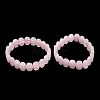 Natural Rose Quartz Faceted Beaded Stretch Bracelets for Women BJEW-K251-07R-4