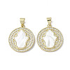 Brass Micro Pave Cubic Zirconia Pendants KK-G485-22D-G-1