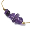 Natural Amethyst Chips Braided Bead Bracelets BJEW-JB09851-02-3