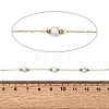 Handmade 304 Stainless Steel ABS Plastic Pearl Beaded Round Link Chains CHS-L032-01G-06-2