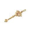 Brass Micro Pave Cubic Zirconia Big Pendants KK-B147-04G-02-2
